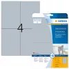 Lipnios etiketės HERMA vardinės lentelės etiketės A4 105x148 mm sidabrinės itin stiprus sukibimas matinė plėvelė 100 vnt.