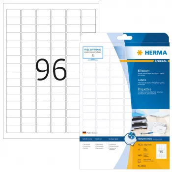 Rašalinės etiketės HERMA A4 30,5x16,9 mm 2400 vnt.