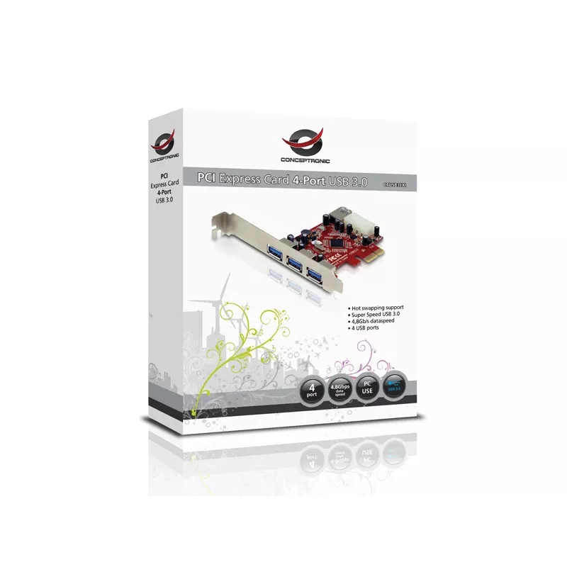 “Conceptronic” PCI Express plokštė C4USB3EXI, 4 prievadų USB 3.0