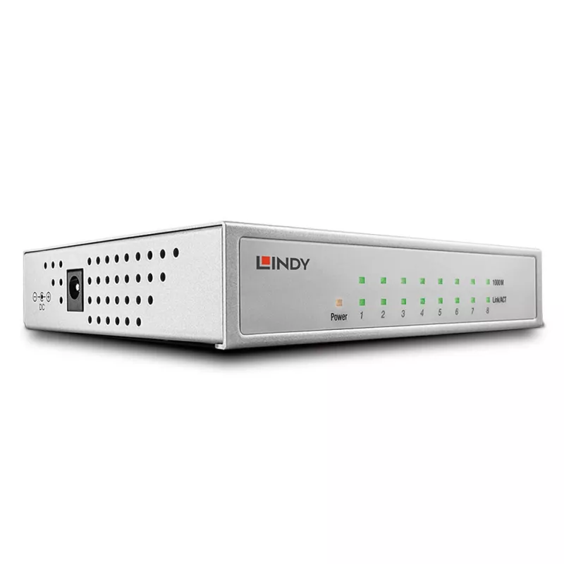 Lindy tinklo komutatorius – Gigabit, Stalinis, 8 prievadų, 10/100/1000