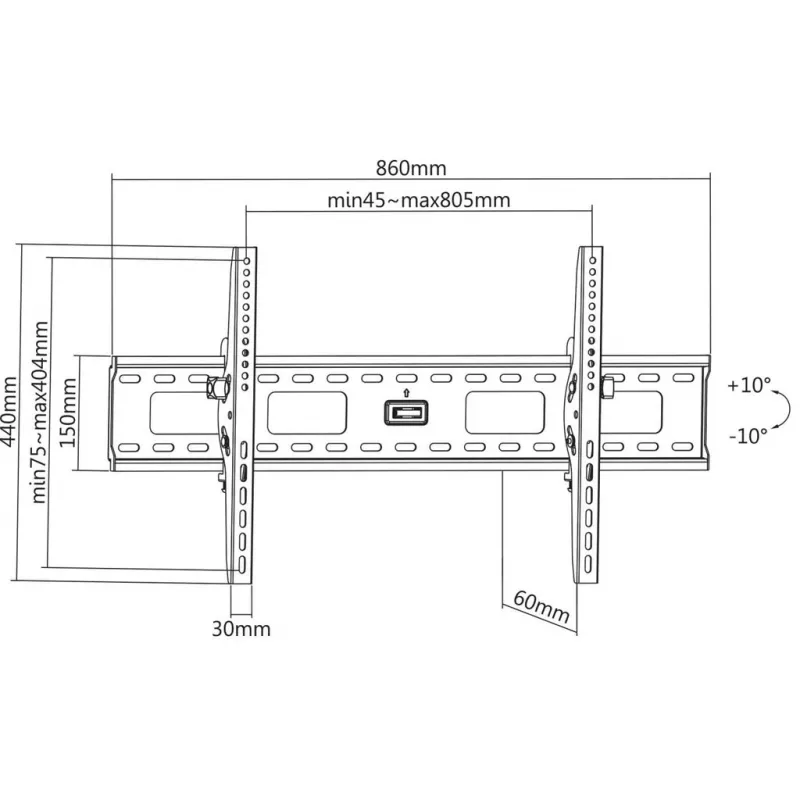 Manhattan sieninis laikiklis televizoriams ir monitoriams (pasukamas), 37–75 colių ekranams, VESA suderinamumas: visi nuo 200x200 mm iki 800x400 mm – patikrinkite keturių tvirtinimo angų matmenis ekrano gale, kad užtikrintumėte tinkamumą, maks. 75 kg, juodas, laikiklis