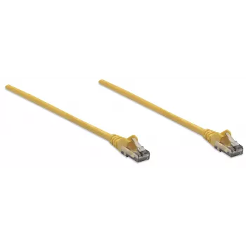 Intellinet tinklo kabelis, Cat6, 10 m, geltonas, CCA, U/UTP, PVC, RJ45, paauksuoti kontaktai, neužsikabinantis, su apsaugine įmaute, garantija visam tarnavimo laikui