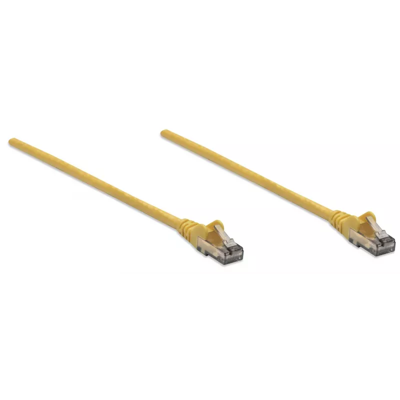 Intellinet tinklo kabelis, Cat6, 10 m, geltonas, CCA, U/UTP, PVC, RJ45, paauksuoti kontaktai, neužsikabinantis, su apsaugine įmaute, garantija visam tarnavimo laikui