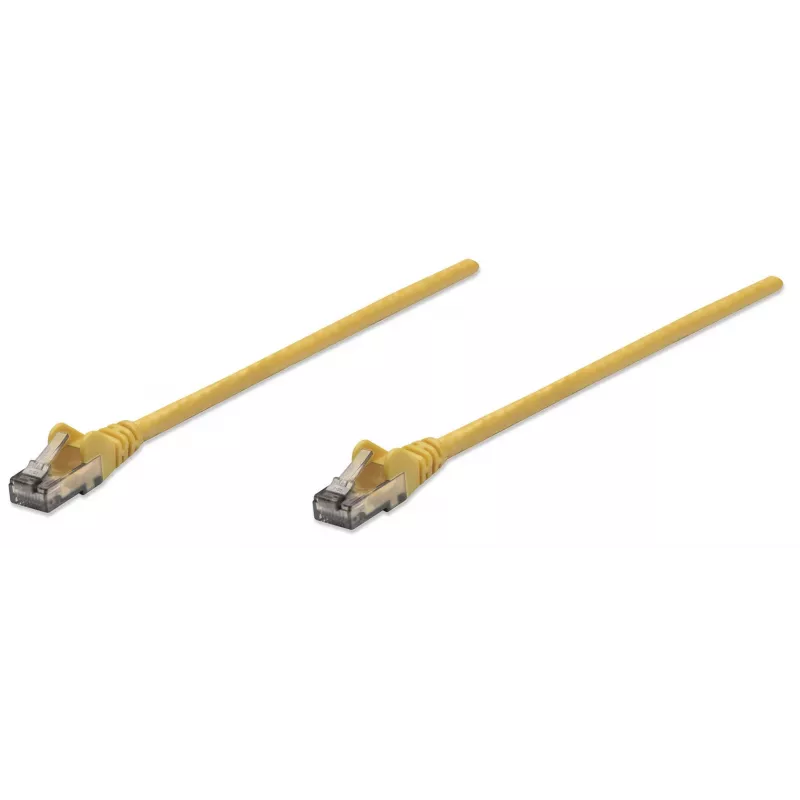 Intellinet tinklo kabelis, Cat6, 10 m, geltonas, CCA, U/UTP, PVC, RJ45, paauksuoti kontaktai, neužsikabinantis, su apsaugine įmaute, garantija visam tarnavimo laikui