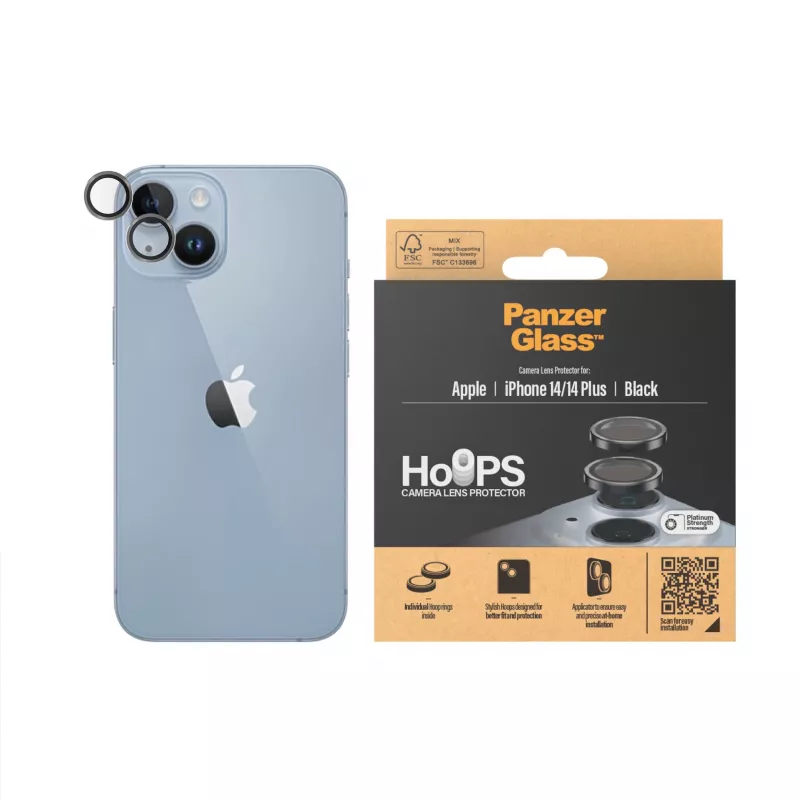PanzerGlass ® Hoops® Fotoaparato objektyvo apsauga juoda iPhone 14 | 14 Plus
