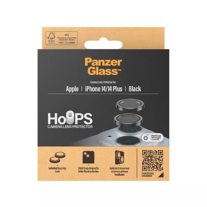 PanzerGlass ® Hoops® Fotoaparato objektyvo apsauga juoda iPhone 14 | 14 Plus