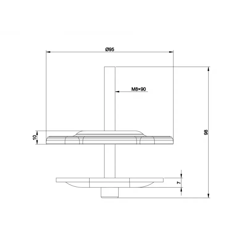 Multibrackets M VESA Deskmount Officeline Grommet Base juodas