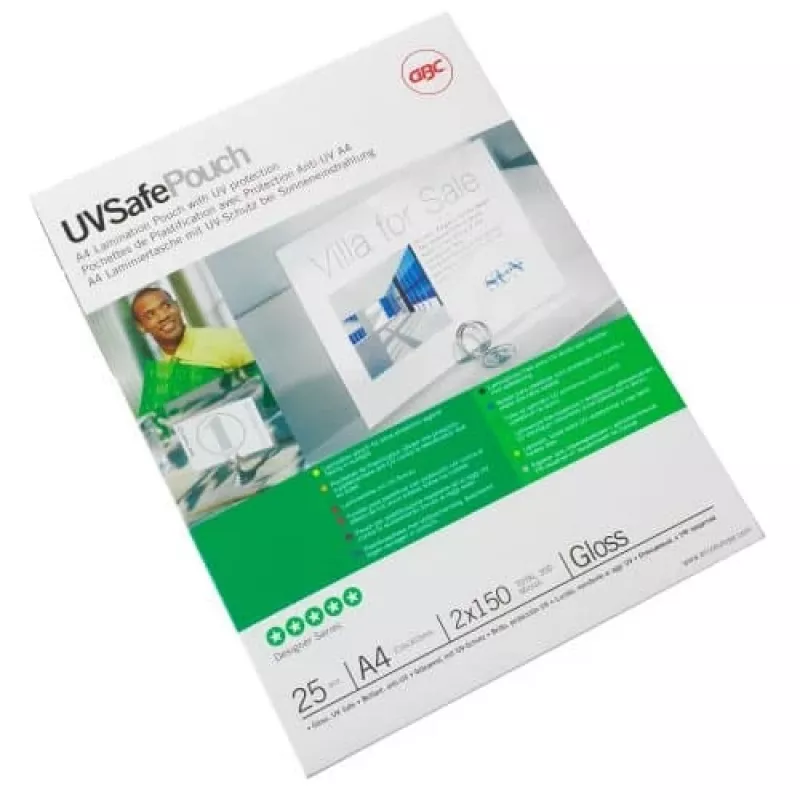 GBC Laminavimo plėvelė A4 UV saugi 150 mikronų, blizgi, A4, 100 vnt.