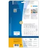 Lipnios spausdintuvo etiketės HERMA Labels A4 25,4x10 mm baltos itin stipriai prilimpančios popierinės matinės 4725 vnt.