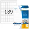 Lipnios spausdintuvo etiketės HERMA Labels A4 25,4x10 mm baltos itin stipriai prilimpančios popierinės matinės 4725 vnt.