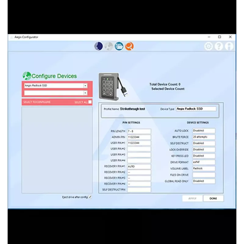 USB šakotuvas Apricorn Aegis Configurator AP-CONFIG-KIT-EMEA