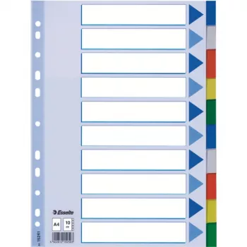Esselte Divider PP A4 Blank tab index Multicolour 225x297mm