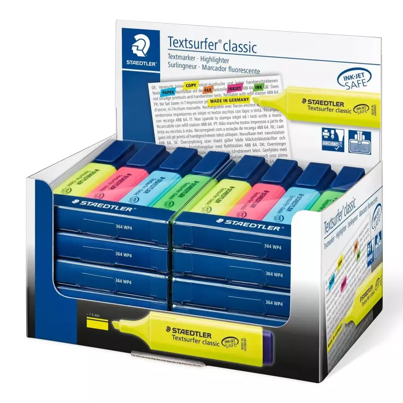 Marker Staedtler Textsurfer classic 364 Chisel tip Blue Green Pink Geltona