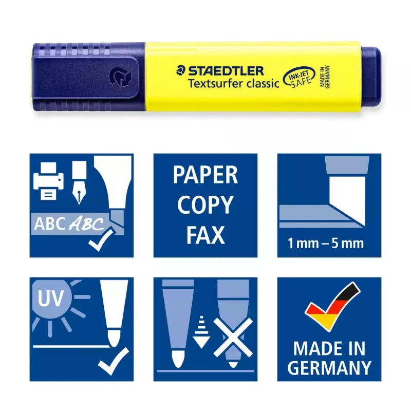 Marker Staedtler Textsurfer classic 364 Chisel tip Blue Green Pink Geltona