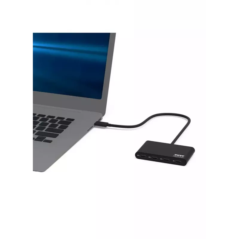 USB šakotuvas Port Designs 900147 USB Type-C 5000 Mbit/s Juoda