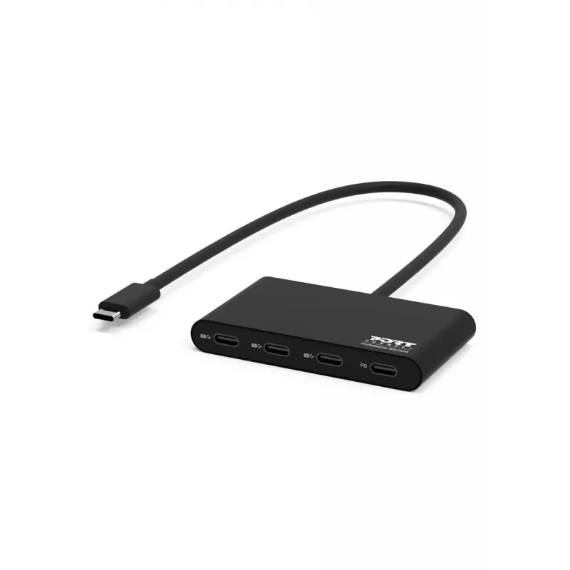 USB šakotuvas Port Designs 900147 USB Type-C 5000 Mbit/s Juoda