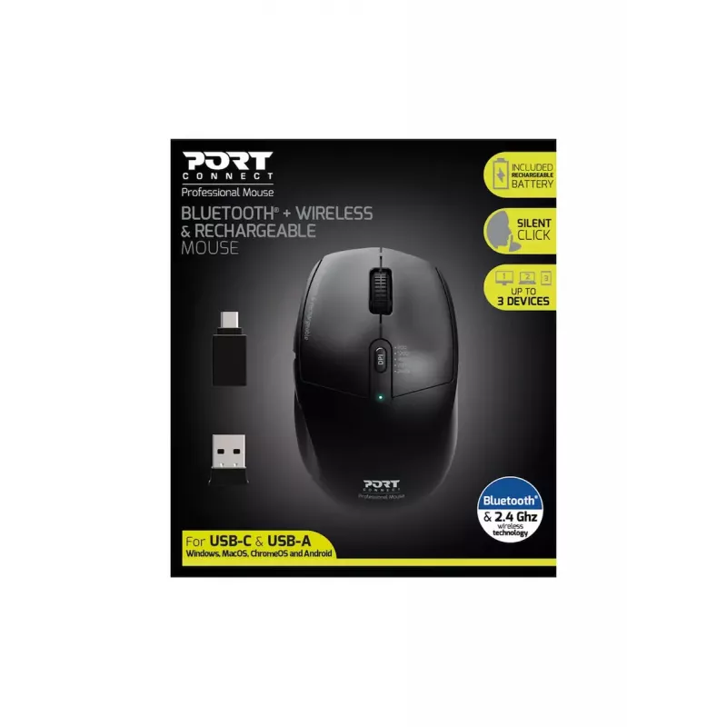 Pelė Port Designs 900715 RF Wireless + Bluetooth