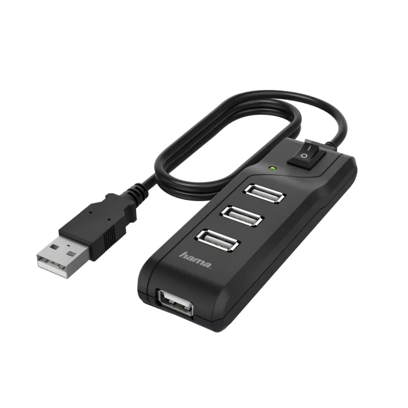 Hama 00200118 sąsajos šakotuvas USB 2.0 480 Mbit/s juoda