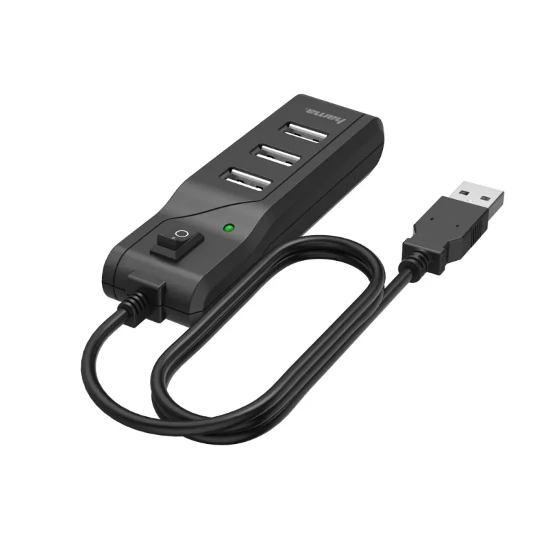Hama 00200118 sąsajos šakotuvas USB 2.0 480 Mbit/s juoda
