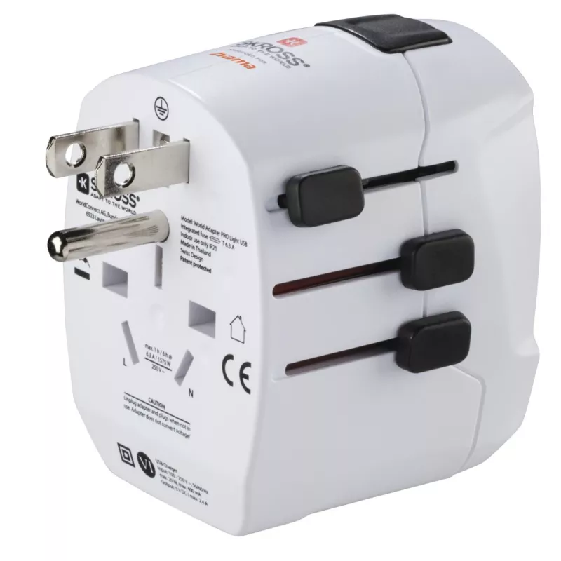 Hama World Travel Pro Light USB maitinimo adapteris universalus Baltas