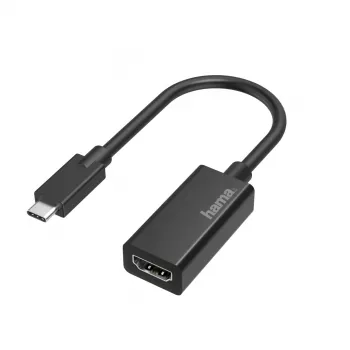Hama 00200315 vaizdo kabelių adapteris USB Type-C HDMI juodas