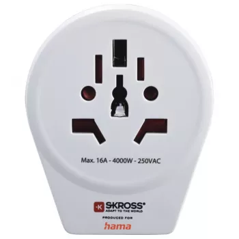 Hama World to Europe USB maitinimo kištuko adapteris, universalus, baltas
