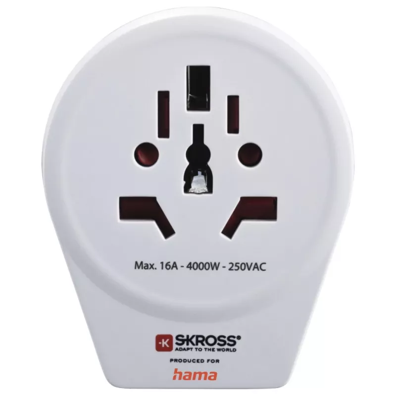 Hama World to Europe USB maitinimo kištuko adapteris, universalus, baltas