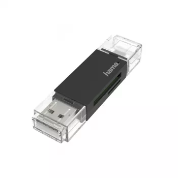 Kortelių skaitytuvas Hama 00200130 USB/Micro-USB Juoda