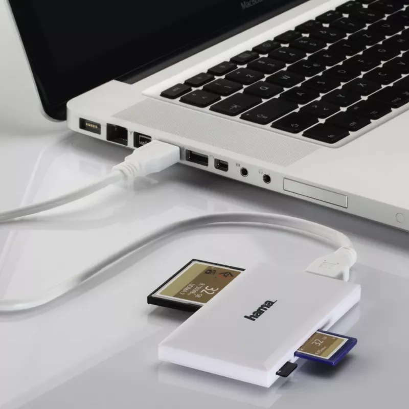 Hama USB 3.0 kelių kortelių skaitytuvas, SD/microSD/CF/MS, baltas