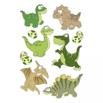 Dekoratyviniai lipdukai HERMA 15512 įvairiaspalviai Dinozaurai 9 vnt.