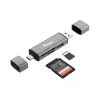 Equip Card Reader su USB 3.0 šakotuvu, OTG, MicroSD (TransFlash), MicroSDHC, SD, SDHC, Pilka, CE & RoHS, USB 3.2 Gen 1 (3.1 Gen 1) Type-A/Type-C, 202 mm, 12 mm