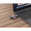 Equip Card Reader su USB 3.0 šakotuvu, OTG, MicroSD (TransFlash), MicroSDHC, SD, SDHC, Pilka, CE & RoHS, USB 3.2 Gen 1 (3.1 Gen 1) Type-A/Type-C, 202 mm, 12 mm