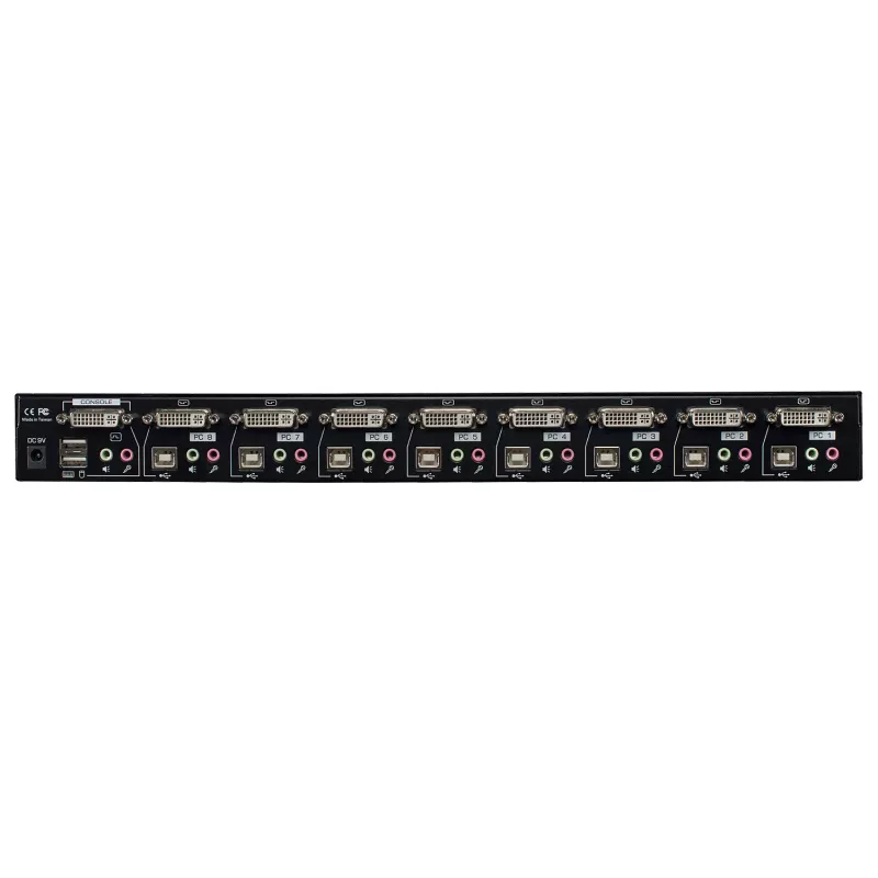 Lindy 8 prievadų DVI-I Single Link, USB 2.0 ir garso KVM jungiklis Pro