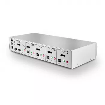 „Lindy 4 Port KVM Switch Pro USB 2.0, DisplayPort 1.2 su TTU“