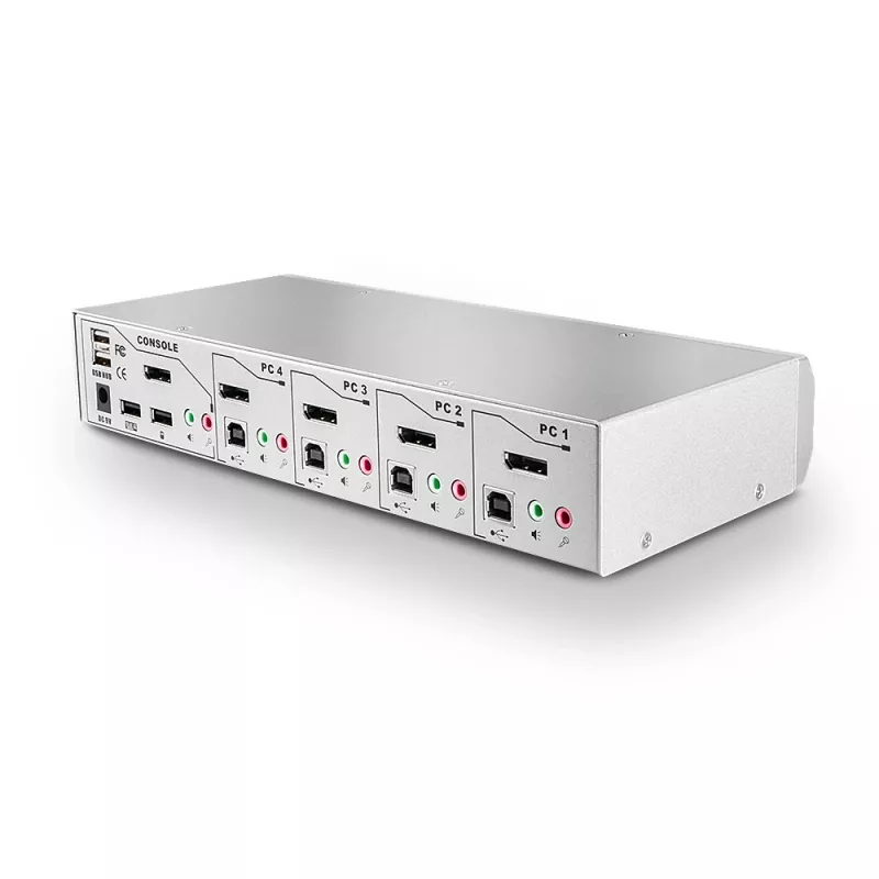 „Lindy 4 Port KVM Switch Pro USB 2.0, DisplayPort 1.2 su TTU“