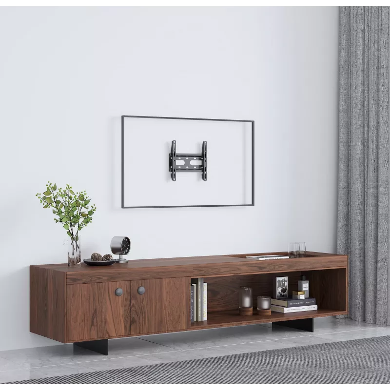 Manhattan sieninis laikiklis televizoriams ir monitoriams (fiksuotas, itin plonas), Ekranams nuo 23 iki 42 colių, VESA suderinamumas: visi tarp 75x75 mm ir 200x200 mm – patikrinkite keturių montavimo angų matmenis ekrano gale, kad užtikrintumėte tinkamumą, Maks. 45 kg, Juoda, Kronšteinas