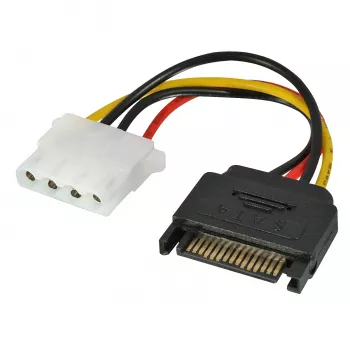 Lindy 0,15 m SATA maitinimo laidas į LP4 maitinimo laidą, įvairiaspalvis, kištukas, lizdas, tiesus, tiesus