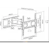 Equip 32-55 colių išskleidžiamas TV sieninis laikiklis, 200 x 200 mm, 400 x 400 mm, -20 – 10°, -90 – 90°, plieninis, juodas