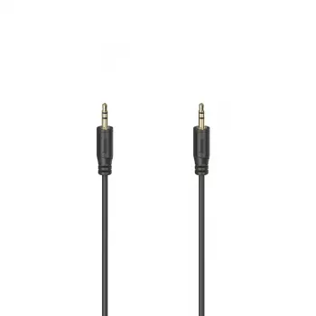 Hama Flexi-plonas garso kabelis 0,75 m 3,5 mm juodas kištukas–kištukas auksuotas