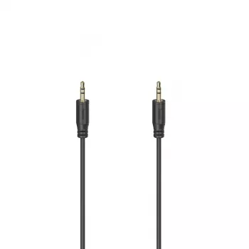 Hama Flexi-plonas garso kabelis 0,75 m 3,5 mm juodas kištukas–kištukas auksuotas