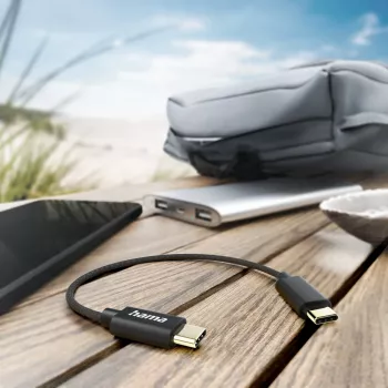 Hama 00201604 USB laidas USB 2.0 0,2 m USB C Juoda