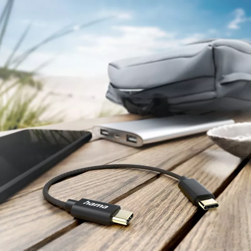 Hama 00201604 USB laidas USB 2.0 0,2 m USB C Juoda