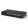 Lindy 8 prievadų DisplayPort 1.2, USB 2.0 ir garso KVM jungiklis, 3840 x 2160 pikselių, 4K Ultra HD, montavimas į stelažą, 1U, juodas