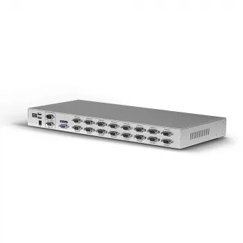 Lindy 16 prievadų VGA ir USB kombinuotas KVM komutatorius, montavimas į stovą, sidabrinis