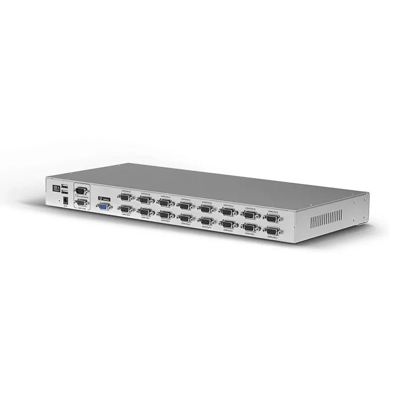 Lindy 16 prievadų VGA ir USB kombinuotas KVM komutatorius, montavimas į stovą, sidabrinis