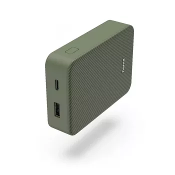Hama Colour 10 išorinė baterija, 10000 mAh, 2 išvestys: USB-C, USB-A, žalia