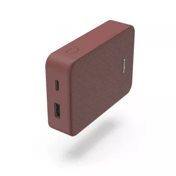 Hama Colour 10 išorinė baterija, 10000 mAh, 2 išėjimai: USB-C, USB-A, raudona