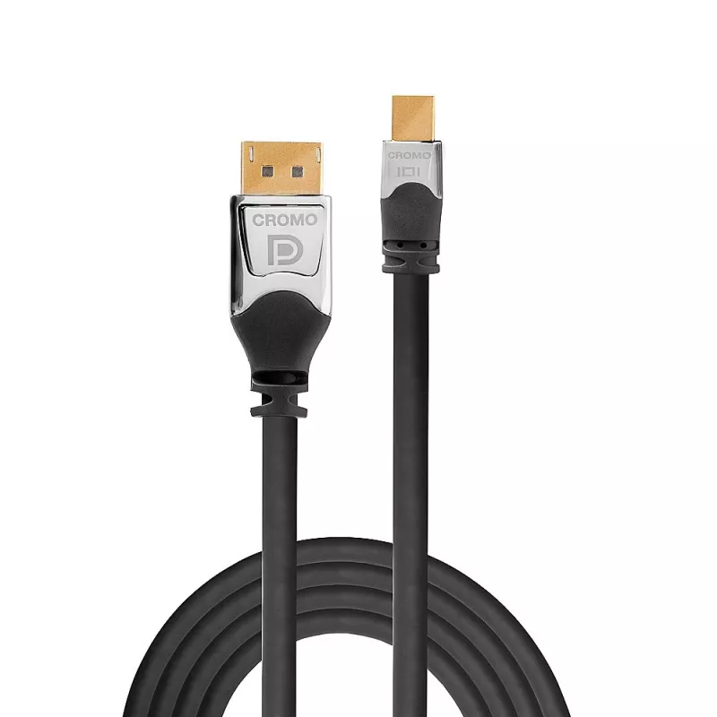 Lindy 0,5 m CROMO Mini DisplayPort į DisplayPort kabelis, 0,5 m, Mini DisplayPort, DisplayPort, vyriškas, vyriškas, 4096 x 2160 pikselių
