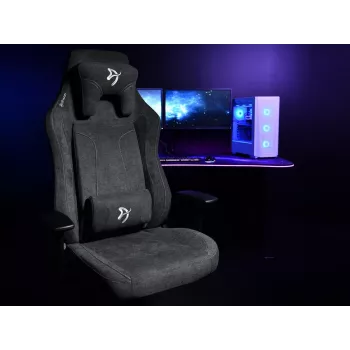 Žaidimų kėdė Arozzi Vernazza XL Softfabric tamsiai pilka ergonomiško dizaino