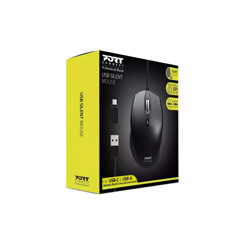 pelė Port Designs 900711 Dešiniarankiam USB Type-A
